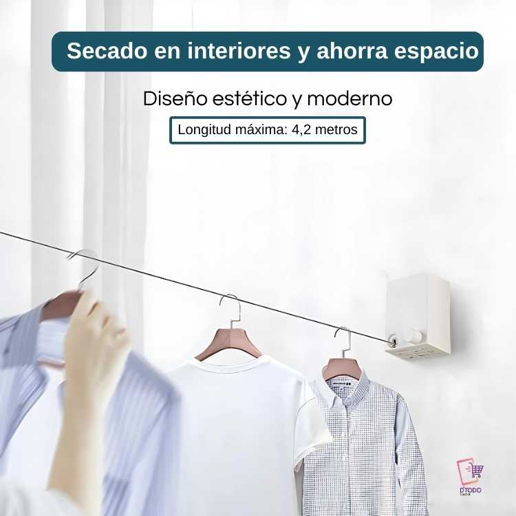Tendedero Retractil Invisible - Ahorra Espacio y Mantén tu Hogar en Orden