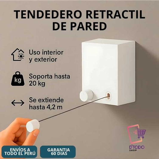Tendedero Retractil Invisible - Ahorra Espacio y Mantén tu Hogar en Orden