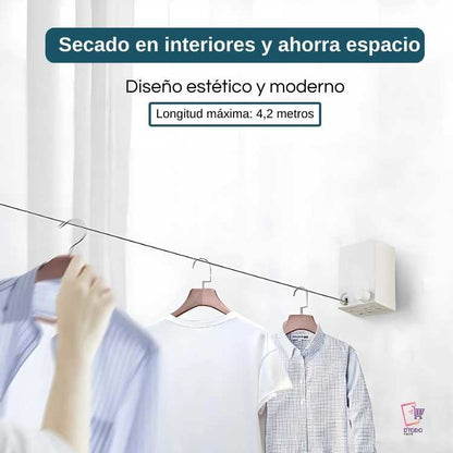 Tendedero Retractil Invisible - Ahorra Espacio y Mantén tu Hogar en Orden